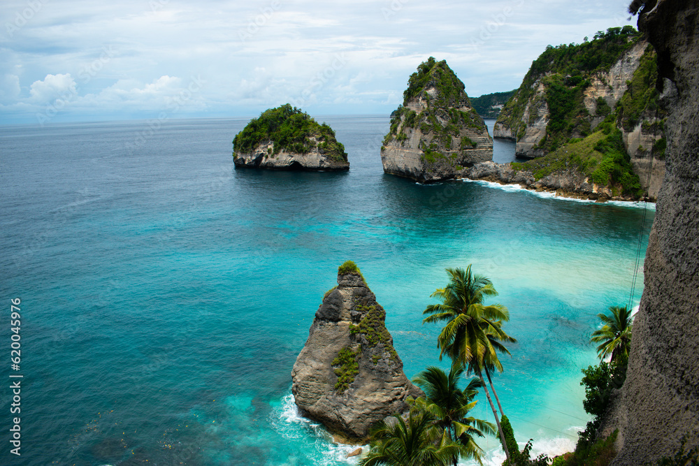 Indonesia, Diamond Beach on Nusa Penida Island is one of the most beautiful beaches with towering limestone cliffs and bright turquoise blue water. If you’re lucky you can even spot Manta Rays!