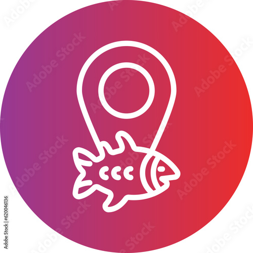 Vector Design Fishing Destinations Icon Style