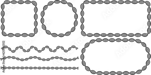 black white dna frame set