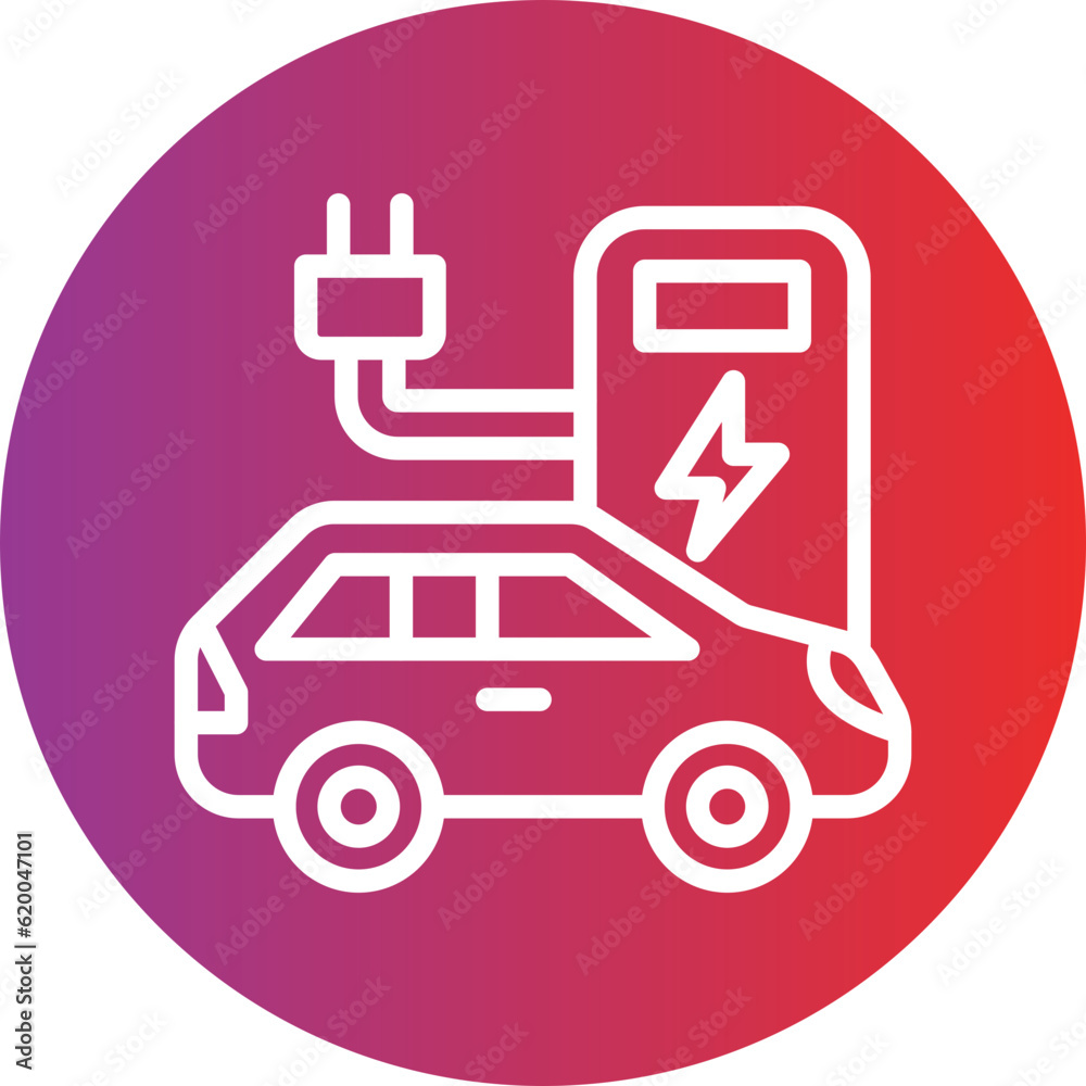 Naklejka premium Vector Design Electronic Car Icon Style