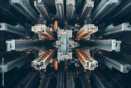 City in Sync, Exploring Architectural Symmetry from Above © Mus