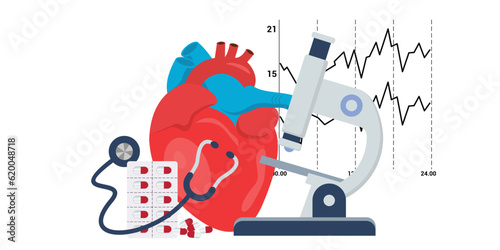 Cardiovascular heart diagnostics concept vector illustration
