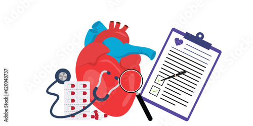 Cardiovascular heart diagnostics concept vector illustration