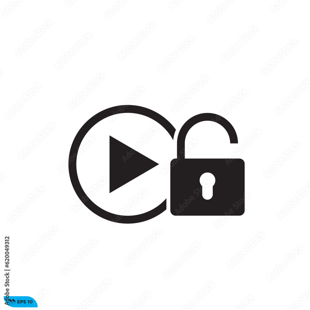 Icon vector graphic of unlocked playing Icon vector graphic of unlocked playing