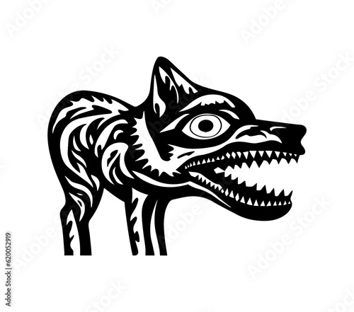 Logo tattoo angry dog stamp ex libris