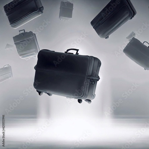 Floating suitcases with aura