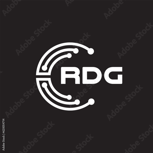 RDG letter technology logo design on black background. RDG creative initials letter IT logo concept. RDG letter design.	
