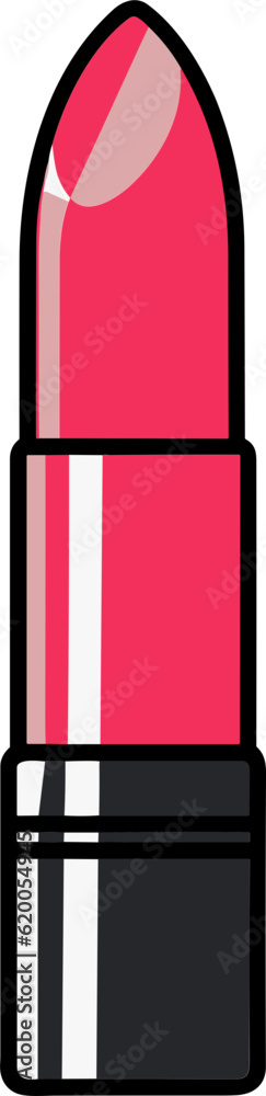 Colorful Beauty Products, Stylish Lipstick Illustration for Makeup Aficionados