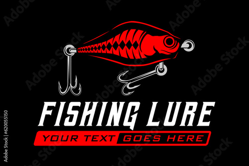 Fishing Logo lures fish hooks logo design template vector illustration