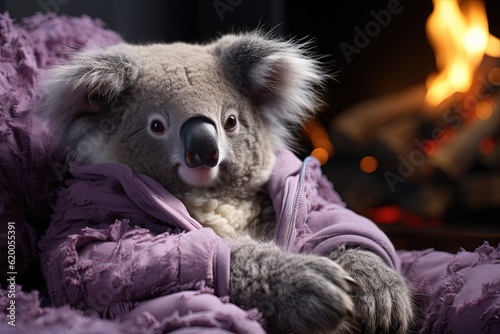 Evil Koala: Innocent appearance belies a sinister nature illustration generative ai photo