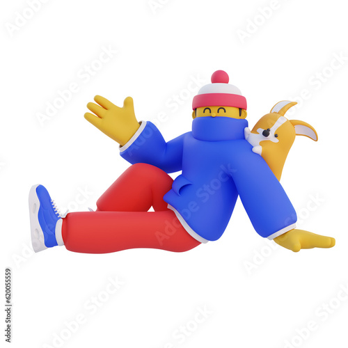 3d man is relaxing
