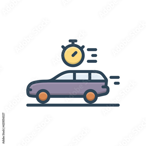 Color illustration icon for rapidly