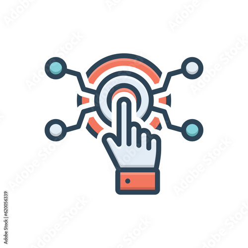 Color illustration icon for interactive