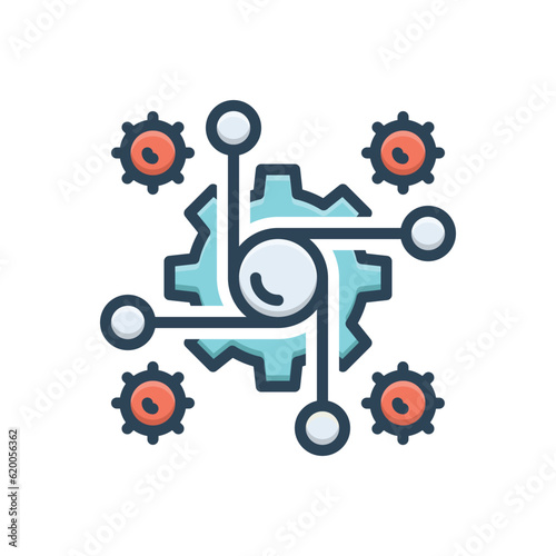 Color illustration icon for synthesis