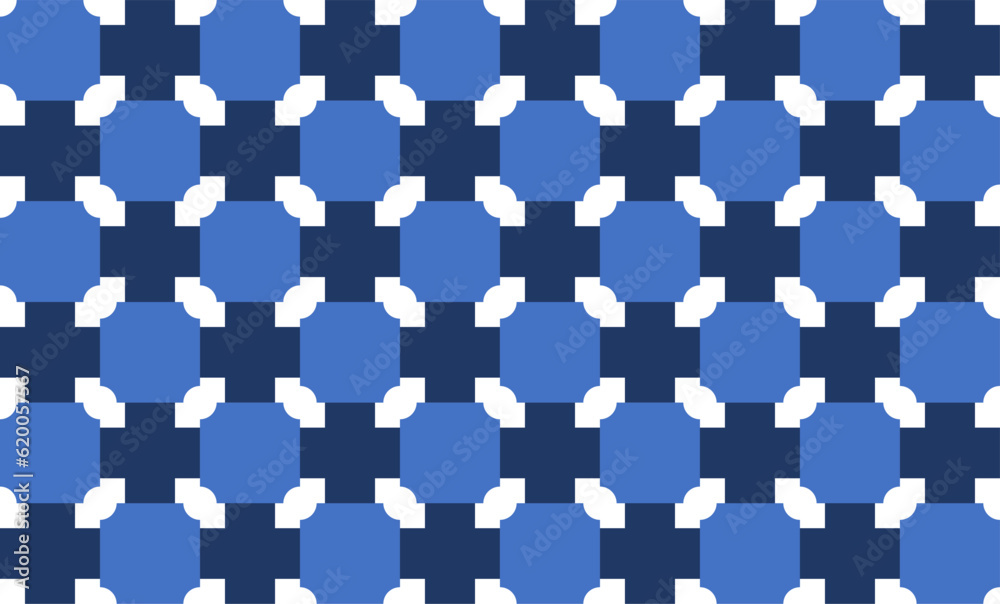 Blue cross with dot repeat seamless pattern replete image design for fabric printing or wallpaper Blue cross with dot repeat seamless pattern replete image design for fabric printing or wallpaper