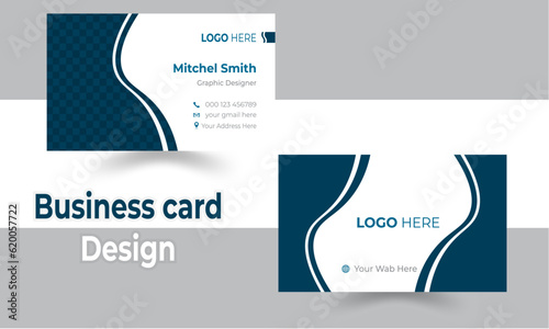 Double-sided creative business card template. Portrait and landscape orientation. Horizontal and vertical layout. Vector illustration