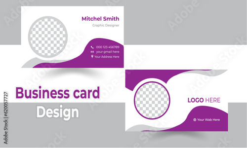 Double-sided creative business card template. Portrait and landscape orientation. Horizontal and vertical layout. Vector illustration