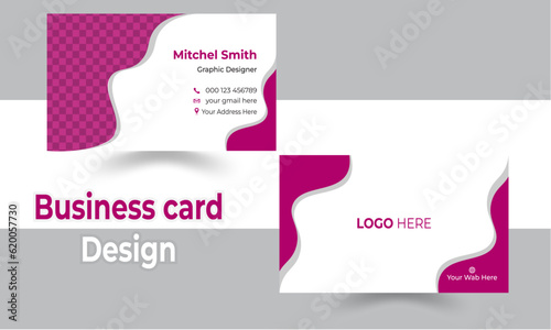 Double-sided creative business card template. Portrait and landscape orientation. Horizontal and vertical layout. Vector illustration
