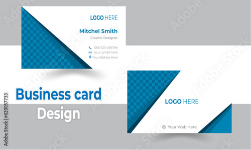 Double-sided creative business card template. Portrait and landscape orientation. Horizontal and vertical layout. Vector illustration