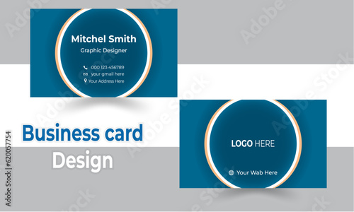 Double-sided creative business card template. Portrait and landscape orientation. Horizontal and vertical layout. Vector illustration