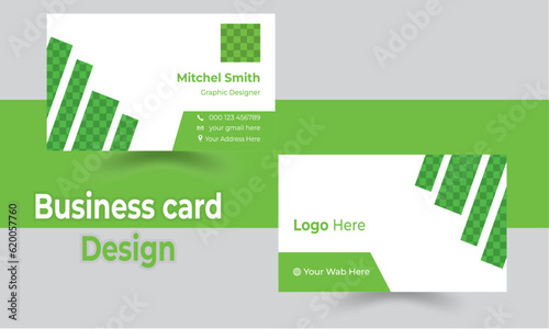 Double-sided creative business card template. Portrait and landscape orientation. Horizontal and vertical layout. Vector illustration