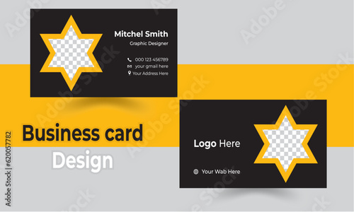 Double-sided creative business card template. Portrait and landscape orientation. Horizontal and vertical layout. Vector illustration
