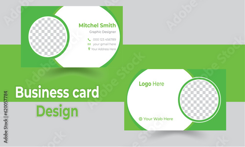 Double-sided creative business card template. Portrait and landscape orientation. Horizontal and vertical layout. Vector illustration