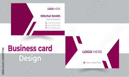 Double-sided creative business card template. Portrait and landscape orientation. Horizontal and vertical layout. Vector illustration