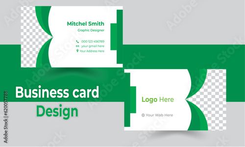 Double-sided creative business card template. Portrait and landscape orientation. Horizontal and vertical layout. Vector illustration