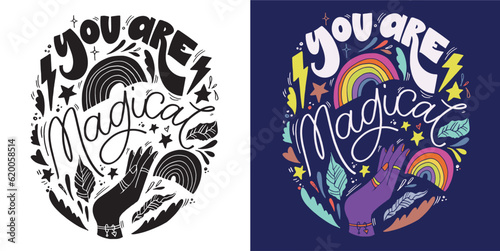 Handwritten lettering quotes, unique typography design element for greeting cards, decoration, prints and posters.