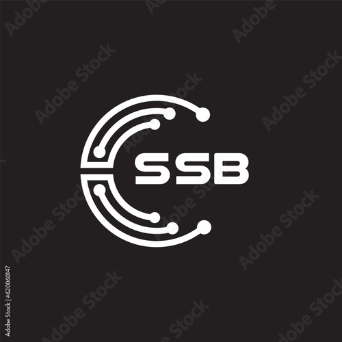 SSB letter technology logo design on black background. SSB creative initials letter IT logo concept. SSB setting shape design.
 photo