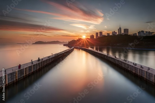 sunset over the bridge © Ahmad