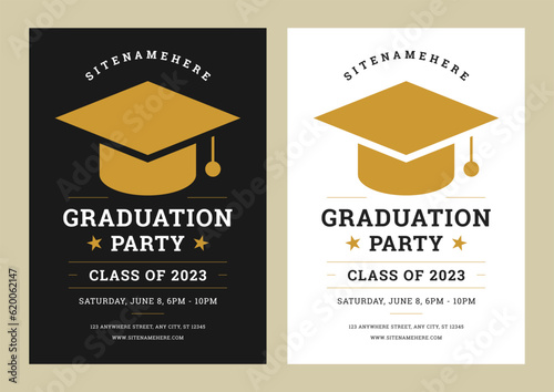 Graduation ceremony party invitation poster event celebration announcement set isometric vector