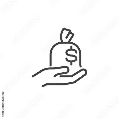 Money earnings line icon