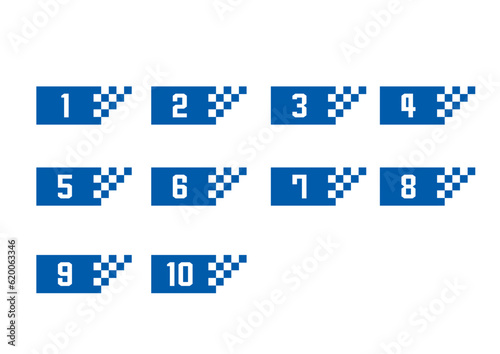 1から10までの数字の見出しの飾り