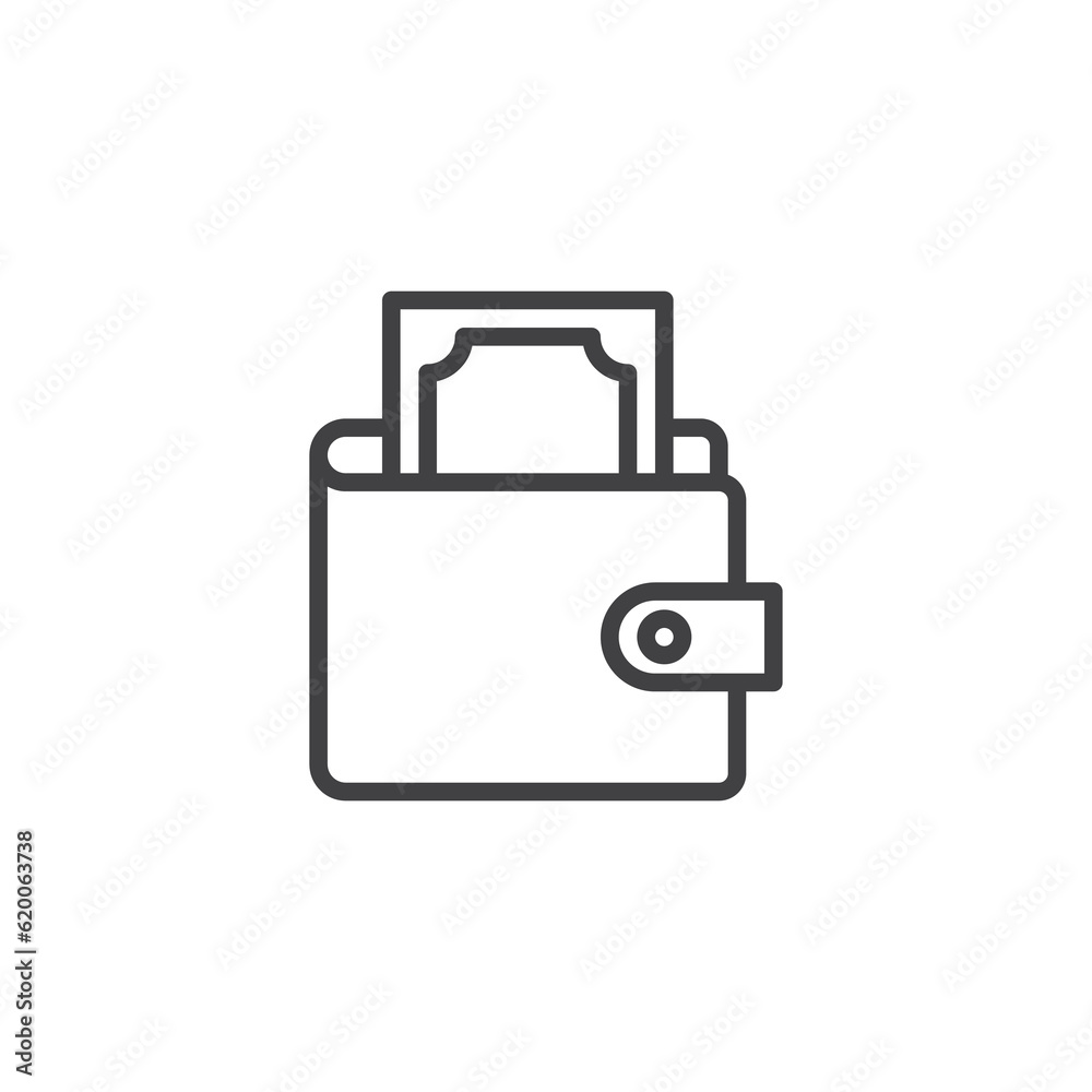 Money wallet line icon Money wallet line icon
