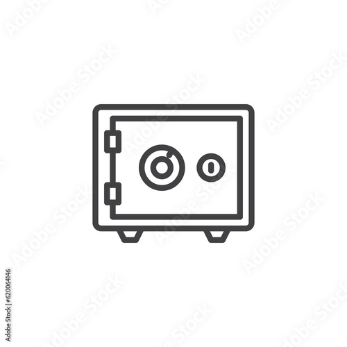 Bank safe line icon