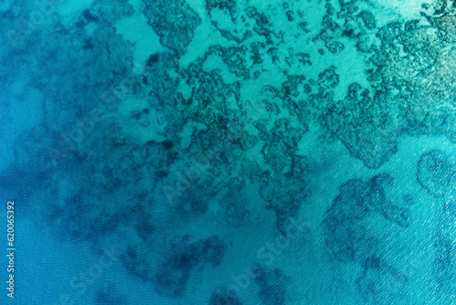 Stampa su tela Aerial view of a sea bottom with abstract natural patterns