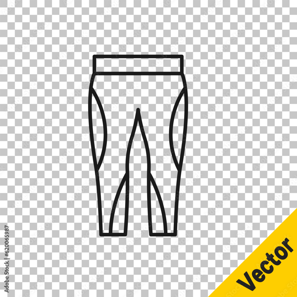 Black line Leggings icon isolated on transparent background. Vector Black line Leggings icon isolated on transparent background. Vector