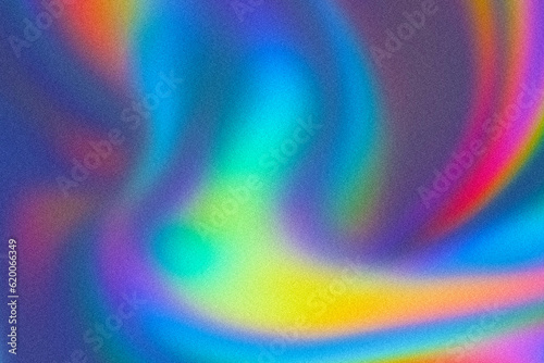  Abstract grainy fluid rainbow gradient background with digital noise texture