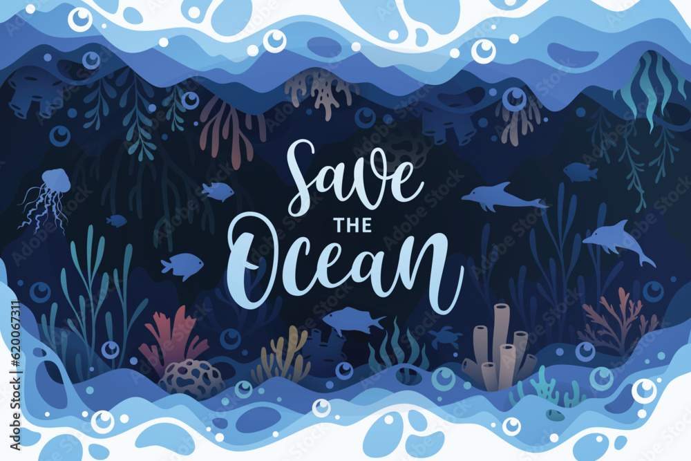 Background art concept of oceans underwater world illustration Background art concept of oceans underwater world illustration