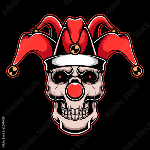 skull clown illustration