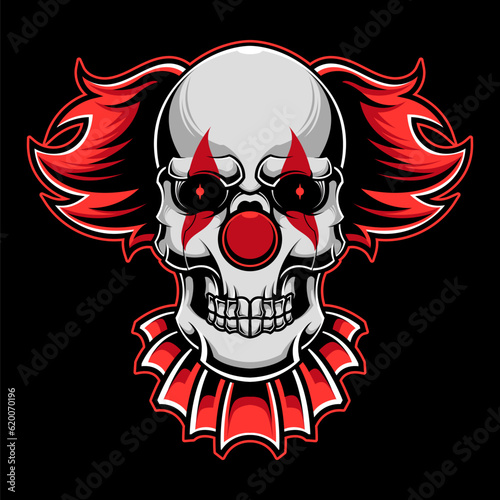 skull clown illustration