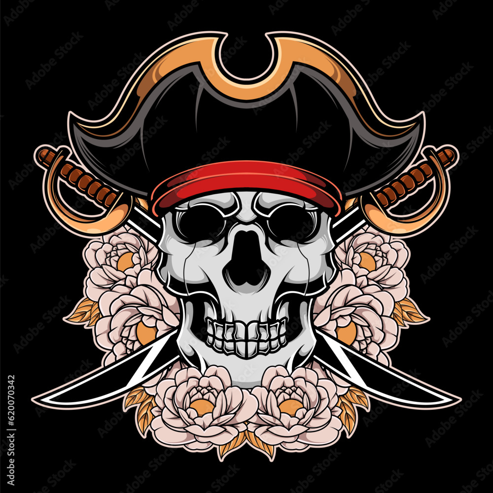 Fototapeta premium pirate skull illustration