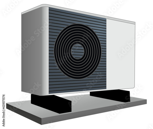 Heat pump vector illustration isolated on white background