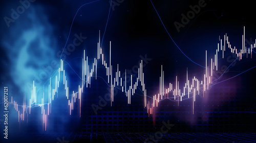 Charting the Future of Finance: Dynamic Analytics and Blue Graphs created with Generative AI
