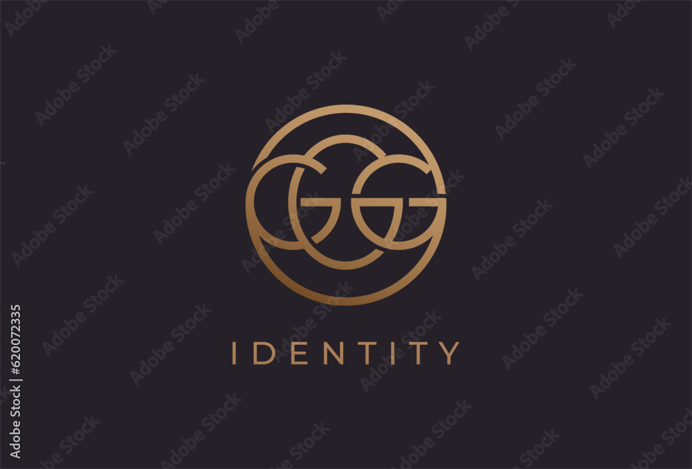 Abstract initial letter GGG logo,usable for branding and business logos, Flat Logo Design Template, vector illustration