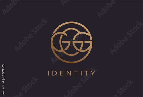 Abstract initial letter GGG logo,usable for branding and business logos, Flat Logo Design Template, vector illustration