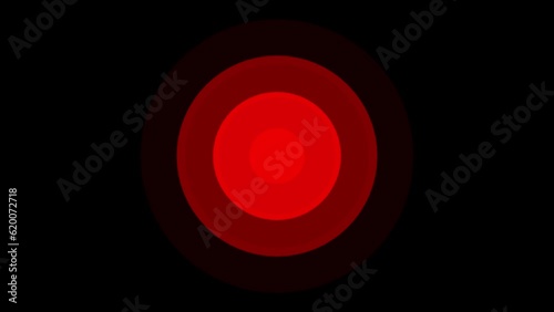 Pulsating concentric red circles. Modern luminous preloader. Abstract pulsating rings motion background. Colorful circular silhouettes, abstract high tech background. 60 fps 3D animation