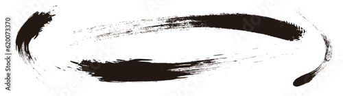 筆の質感　墨　インク　筆模様　波模様筆の筆跡素材。ブラシストローク